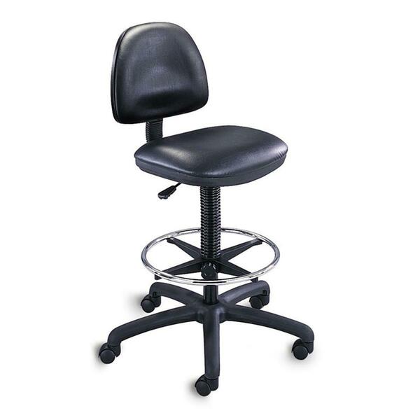 Betterbeds Precision Extended Height Vinyl Drafting Chair with Foot Ring in Black BE124607